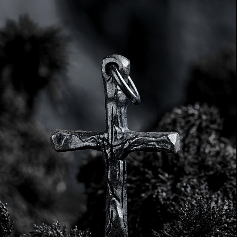 Christianartworkshop 925 Sterling Silver Dark Style Cross Necklace: A Symbol of Faith