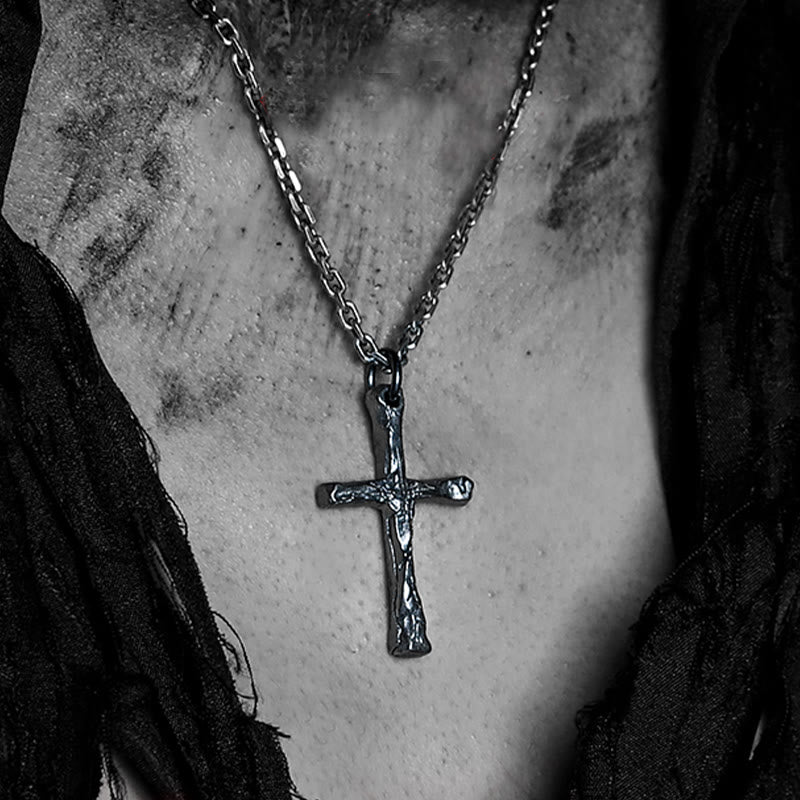 Christianartworkshop 925 Sterling Silver Dark Style Cross Necklace: A Symbol of Faith