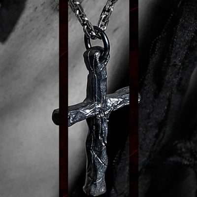 Christianartworkshop 925 Sterling Silver Dark Style Cross Necklace: A Symbol of Faith