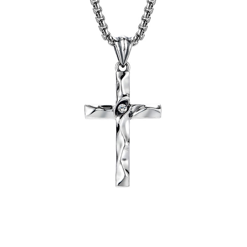 Christianartworkshop 925 Sterling Silver 2colors Zircon Cross Necklace: A Symbol of Elegance and Divine Grace