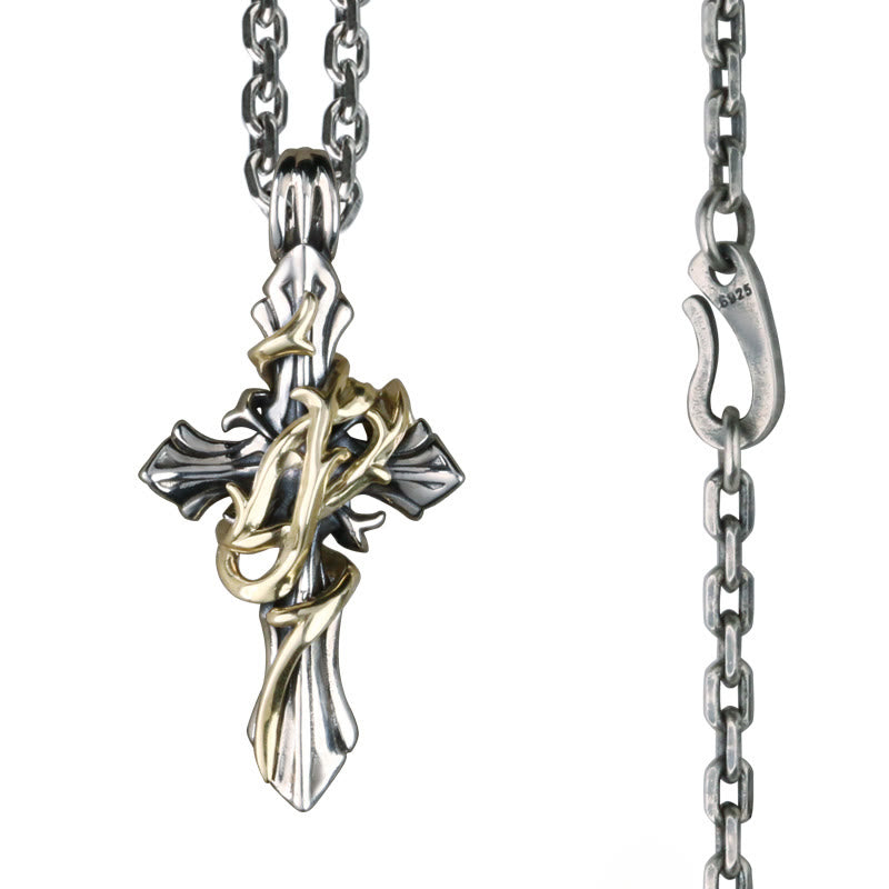 Christianartworkshop 925 Sterling Silver 2styles Vine Crucifix Necklace: Unleashing Your Dark Personality