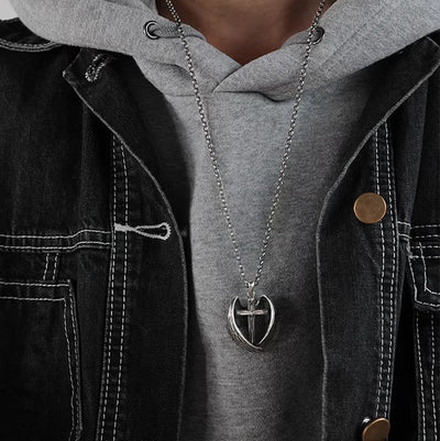 Christianartworkshop 925 Sterling Silver Angel Wings Cross Necklace: Embodying Faith and Celestial Grace