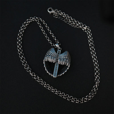 Christianartworkshop 925 Sterling Silver Angel Wings Cross Necklace: Embodying Faith and Celestial Grace