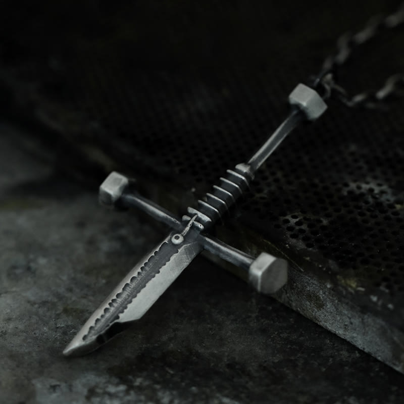 Christianartworkshop 999 Sterling Silver Broken Sword Cross Necklace: A Bold Statement of Resilience and Style