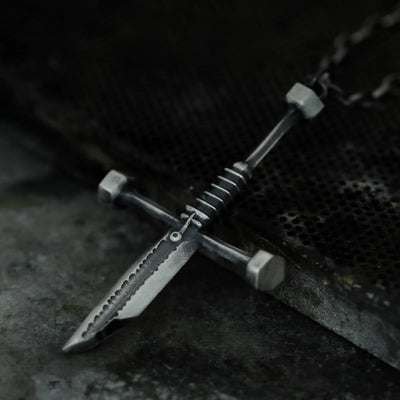 Christianartworkshop 999 Sterling Silver Broken Sword Cross Necklace: A Bold Statement of Resilience and Style