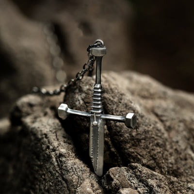 Christianartworkshop 999 Sterling Silver Broken Sword Cross Necklace: A Bold Statement of Resilience and Style