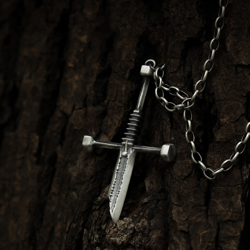 Christianartworkshop 999 Sterling Silver Broken Sword Cross Necklace: A Bold Statement of Resilience and Style