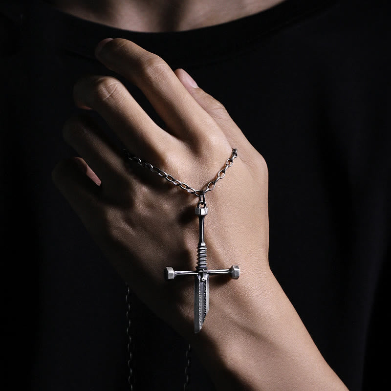 Christianartworkshop 999 Sterling Silver Broken Sword Cross Necklace: A Bold Statement of Resilience and Style