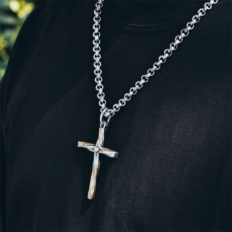 Christianartworkshop 925 Sterling Silver Spiral Cross Necklace: A Modern Tribute to Faith