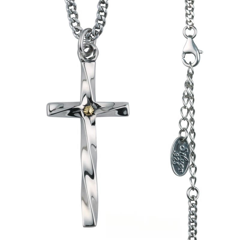 Christianartworkshop 925 Sterling Silver Modern & Minimalist Cross Necklace: Elegant Blend of Faith and Fashion