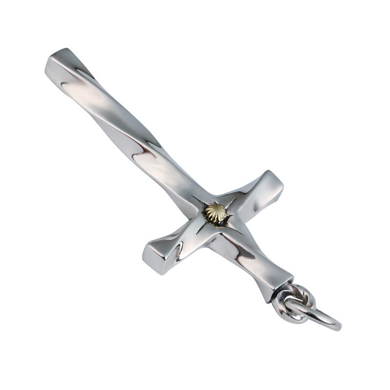 Christianartworkshop 925 Sterling Silver Modern & Minimalist Cross Necklace: Elegant Blend of Faith and Fashion