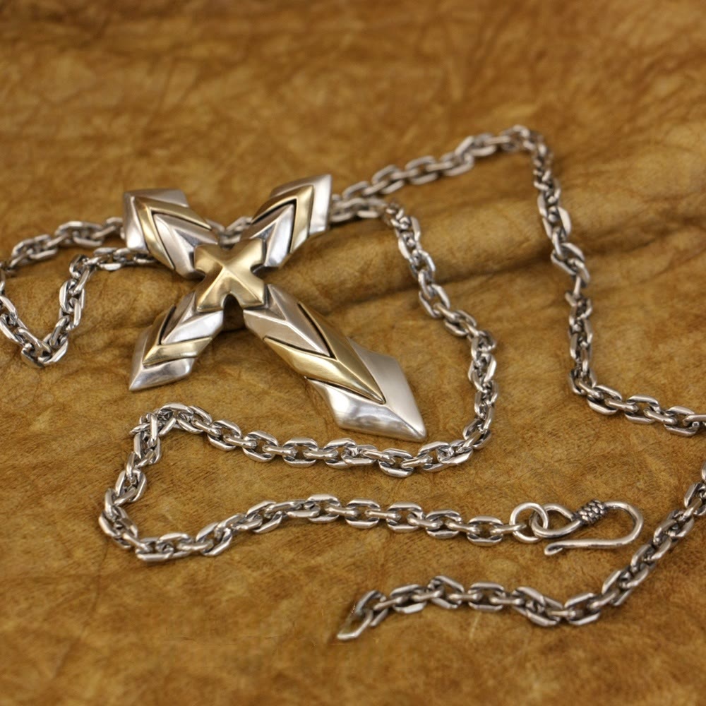 Christianartworkshop 925 Sterling Silver Vintage & Classic Cross Necklace: A Modern Interpretation of the Sacred Sigil