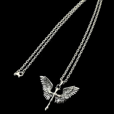 Christianartworkshop 925 Sterling Silver Vintage & Classic Cross Wings Necklace: A Blend of Retro Charm and Divine Grace