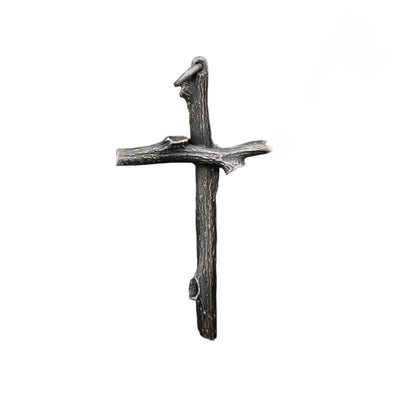 Christianartworkshop 925 Sterling Silver Modern & Minimalist  Cross Necklace: A Tribute to Raw Faith