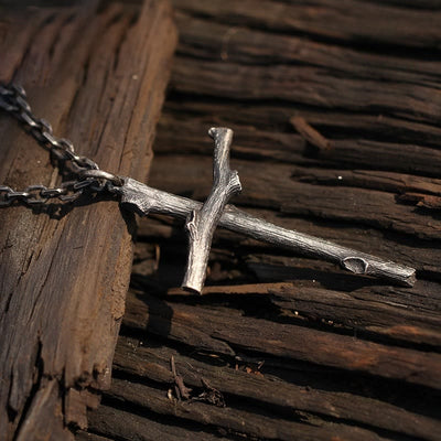 Christianartworkshop 925 Sterling Silver Modern & Minimalist  Cross Necklace: A Tribute to Raw Faith