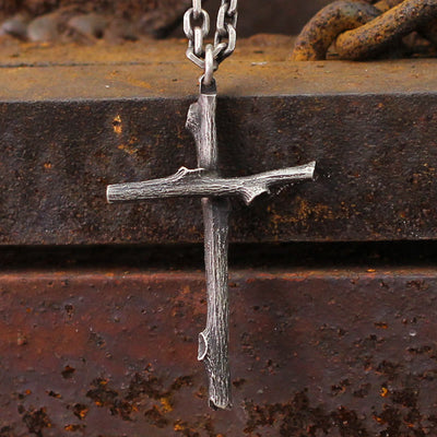 Christianartworkshop 925 Sterling Silver Modern & Minimalist  Cross Necklace: A Tribute to Raw Faith