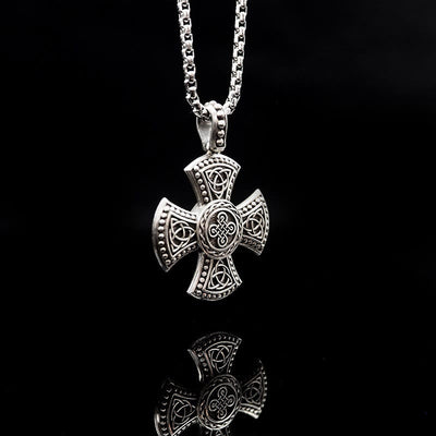 Christianartworkshop 925 Sterling Silver Vintage & Classic Cross Necklace: Ancient Elegance Meets Spiritual Symbolism