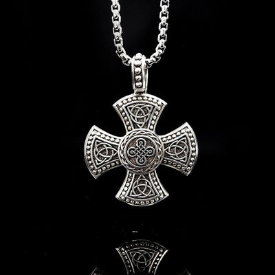Christianartworkshop 925 Sterling Silver Vintage & Classic Cross Necklace: Ancient Elegance Meets Spiritual Symbolism