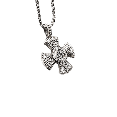 Christianartworkshop 925 Sterling Silver Vintage & Classic Cross Necklace: Ancient Elegance Meets Spiritual Symbolism