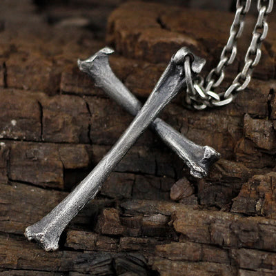 Christianartworkshop 925 Sterling Silver Modern & Minimalist Cross Bone-shaped Necklace: Showing Personality in Simplicity