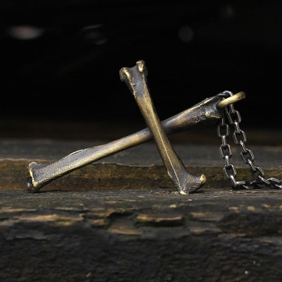 Christianartworkshop 925 Sterling Silver Modern & Minimalist Cross Bone-shaped Necklace: Showing Personality in Simplicity