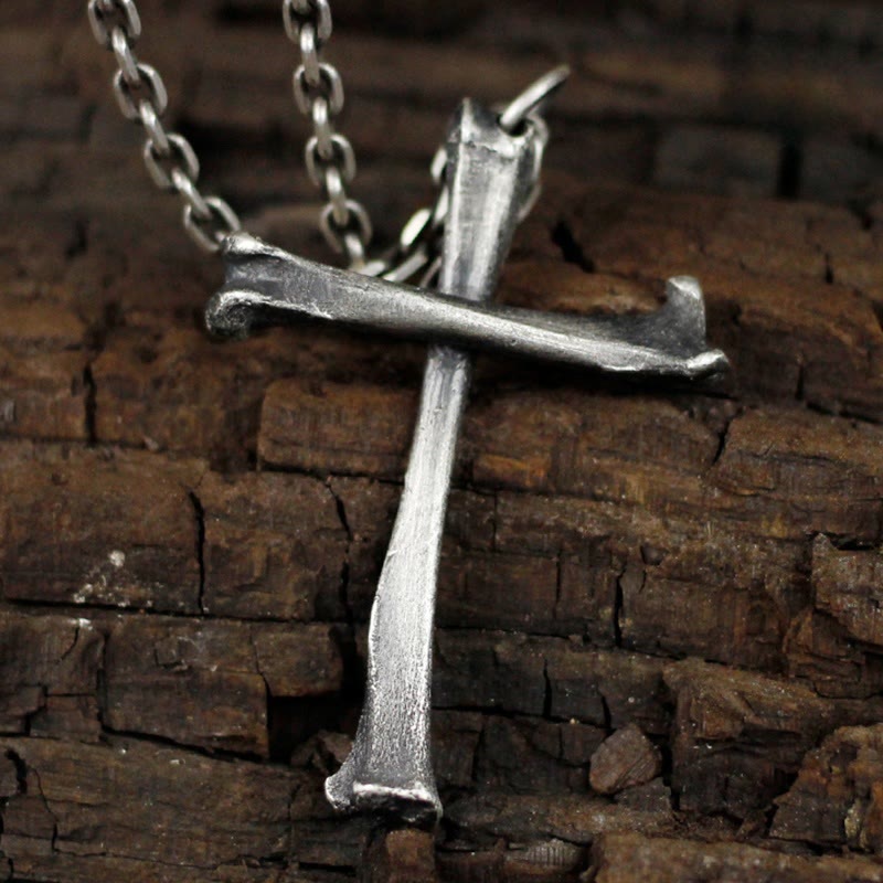 Christianartworkshop 925 Sterling Silver Modern & Minimalist Cross Bone-shaped Necklace: Showing Personality in Simplicity
