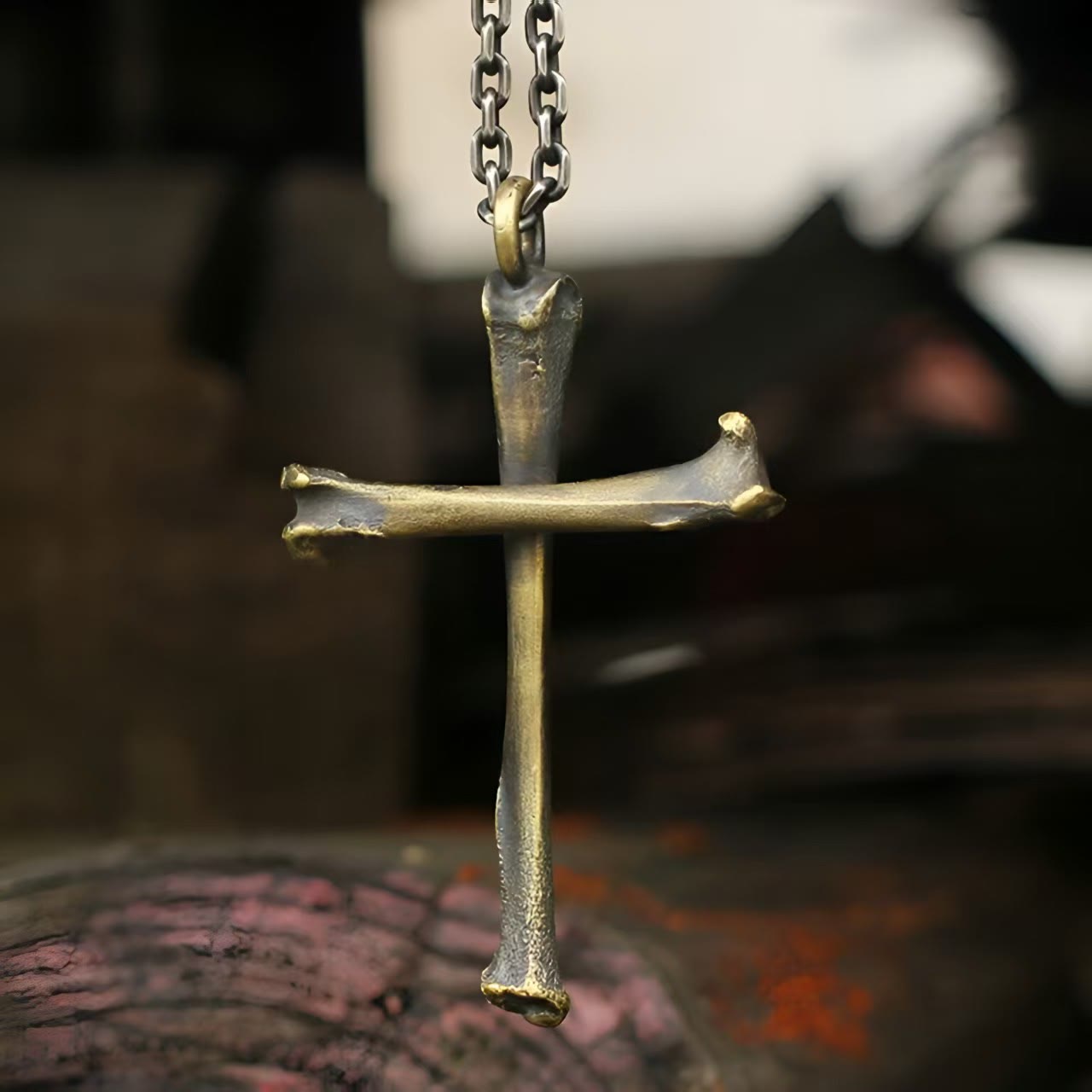 Christianartworkshop 925 Sterling Silver Modern & Minimalist Cross Bone-shaped Necklace: Showing Personality in Simplicity