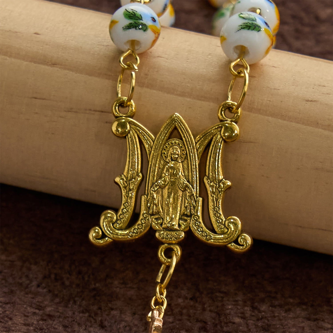 Christianartworkshop Handmade Sunflower-Inspired Rosary: A Divine Creation with Yellow Floral Beads
