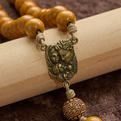 FREE Today: Holy Family & Crucifix of Handmade 10mm Olive Wood Bead Rosary for Holy Prayer