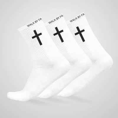 Christianartworkshop Christian Faith Cotton Socks — WALK BY FAITH, NOT BY SIGHT