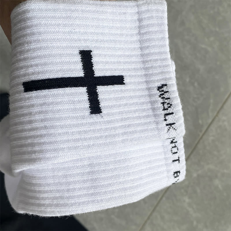 Christianartworkshop Christian Faith Cotton Socks — WALK BY FAITH, NOT BY SIGHT