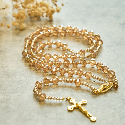 Christianartworkshop Champagne Crystal Our Lady of Guadalupe Rosary: A Divine Sparkle
