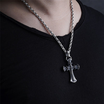 Christianartworkshop 925 Sterling Silver Vintage Cross with Crown Necklace: A Timeless Token of Religious Devotion