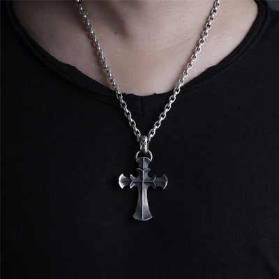Christianartworkshop 925 Sterling Silver Vintage Cross with Crown Necklace: A Timeless Token of Religious Devotion