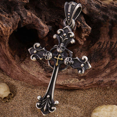 Christianartworkshop Vintage Holy Cross with Skull Necklace: A Profound Symbol of Faith's Darker Depths
