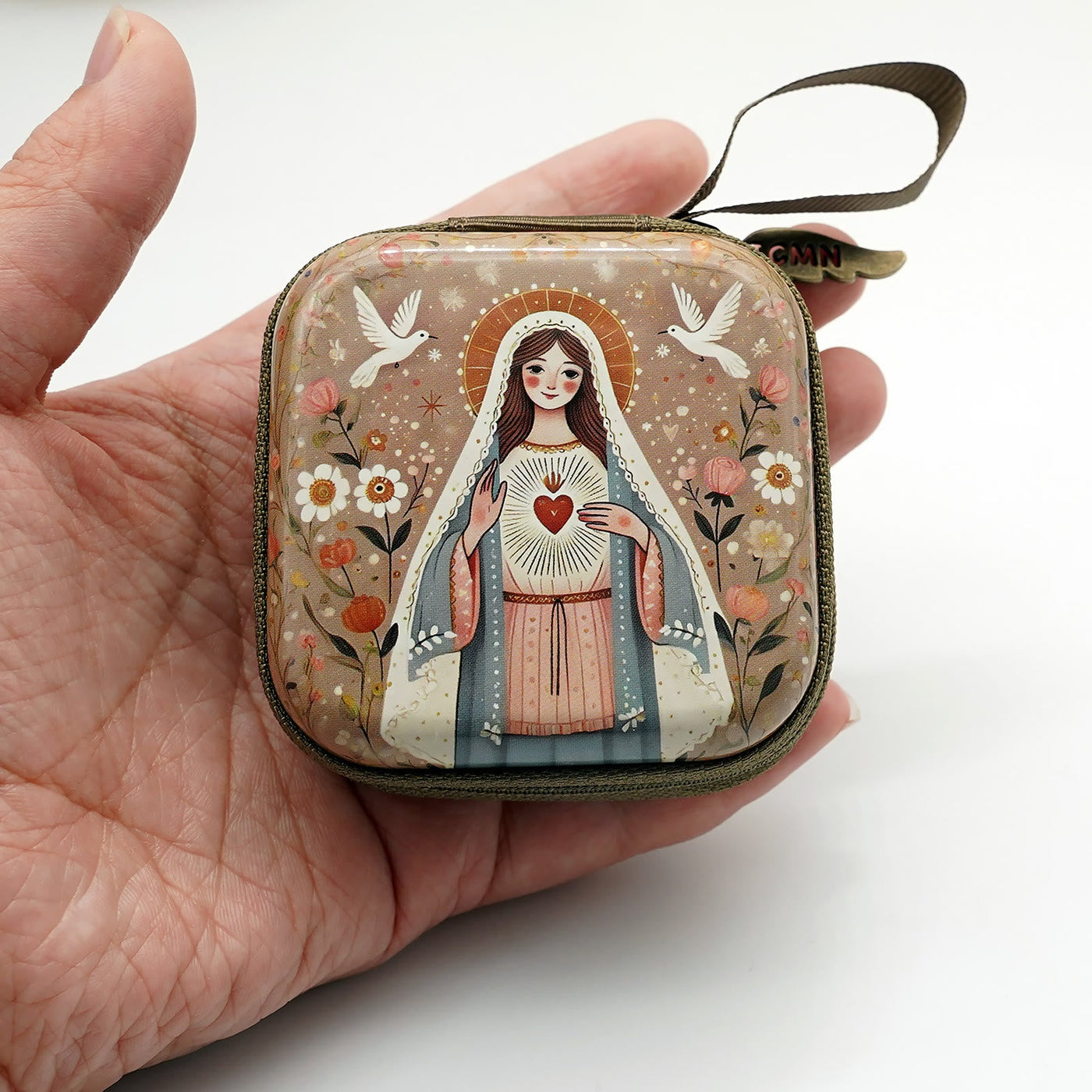 Christianartworkshop 9 Patterns Cartoon Style Square Rosary Cases: A Beautiful Blend of Faith and Function