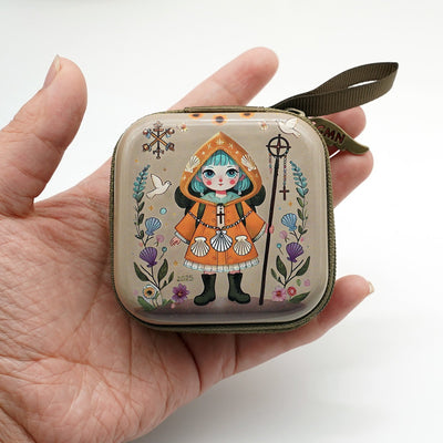 Christianartworkshop 9 Patterns Cartoon Style Square Rosary Cases: A Beautiful Blend of Faith and Function