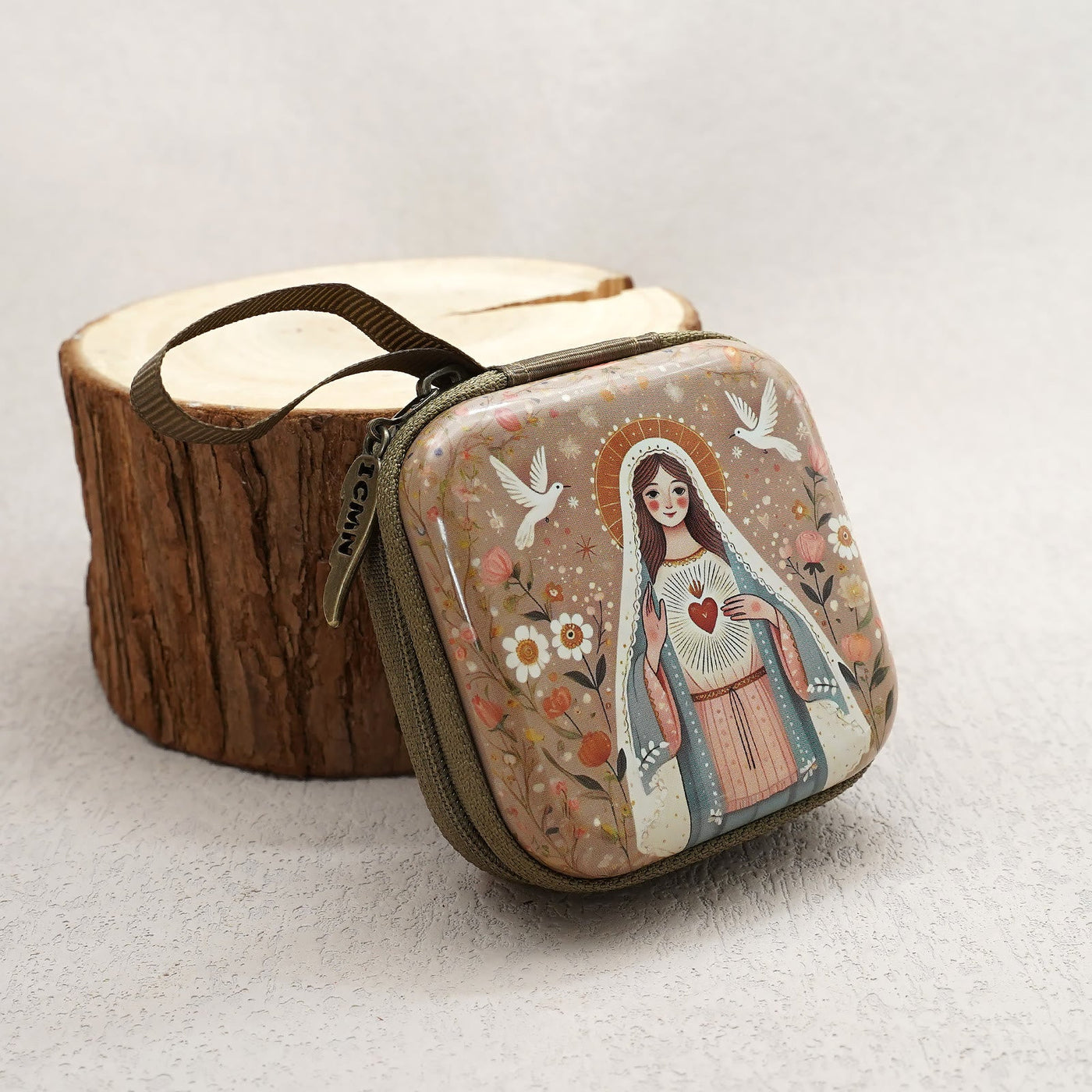 Christianartworkshop 9 Patterns Cartoon Style Square Rosary Cases: A Beautiful Blend of Faith and Function