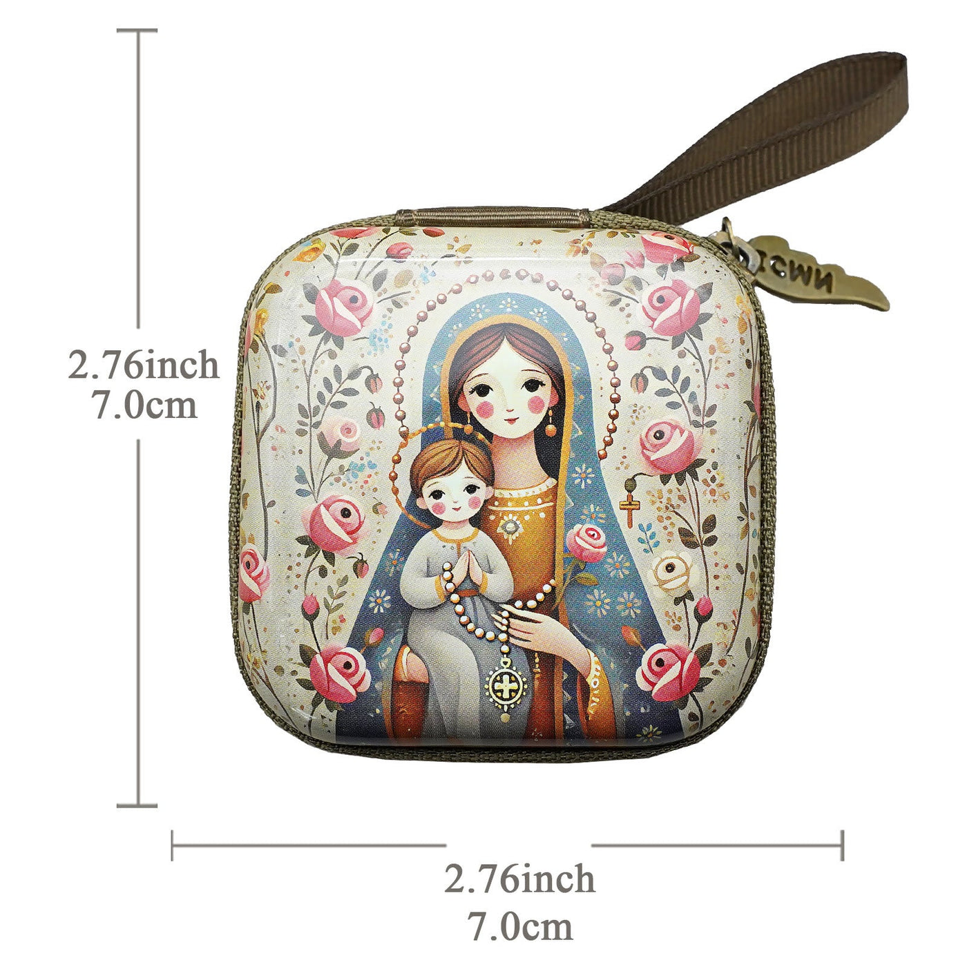 Christianartworkshop 9 Patterns Cartoon Style Square Rosary Cases: A Beautiful Blend of Faith and Function