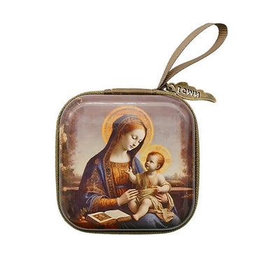 Christianartworkshop 9 Patterns Cartoon Style Square Rosary Cases: A Beautiful Blend of Faith and Function