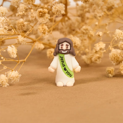 Christianartworkshop 5/10/20/30pcs Glow-in-the-dark Colorful Mini Jesus Figurine with Jesus Love you