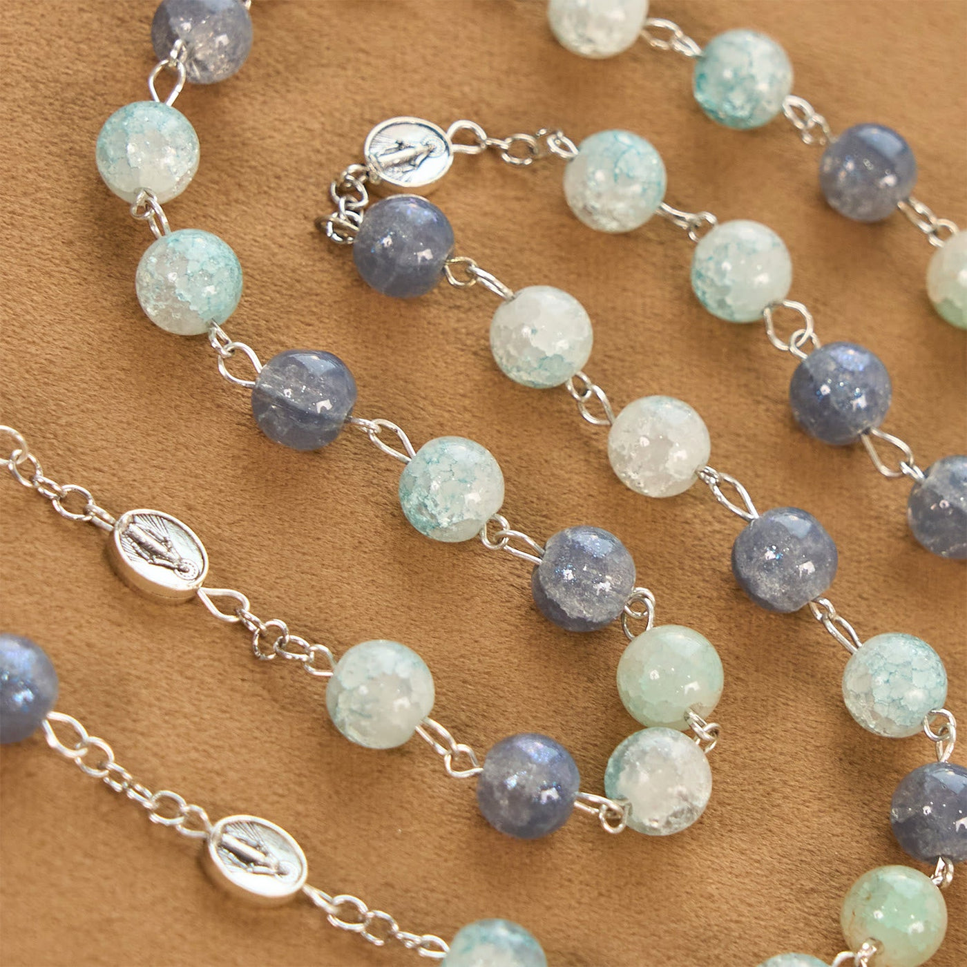 FREE Today: Handmade Original Grey Blue Rosary with Miraculous Medal: A Unique Expression of Faith