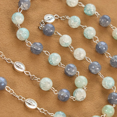 FREE Today: Handmade Original Grey Blue Rosary with Miraculous Medal: A Unique Expression of Faith