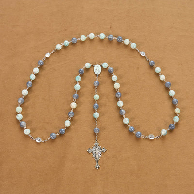 FREE Today: Handmade Original Grey Blue Rosary with Miraculous Medal: A Unique Expression of Faith