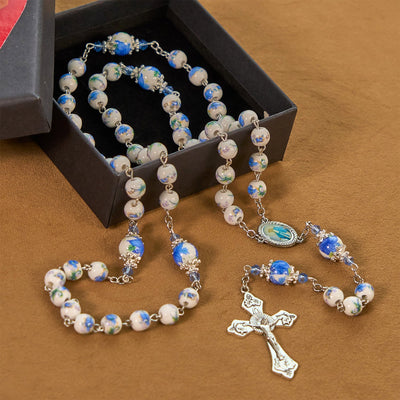 Christianartworkshop Handmade Floral Lily of the Vally Beads Rosary: Divine Peace Gem