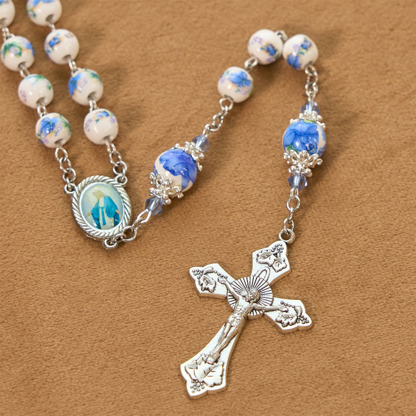 Christianartworkshop Handmade Floral Lily of the Vally Beads Rosary: Divine Peace Gem