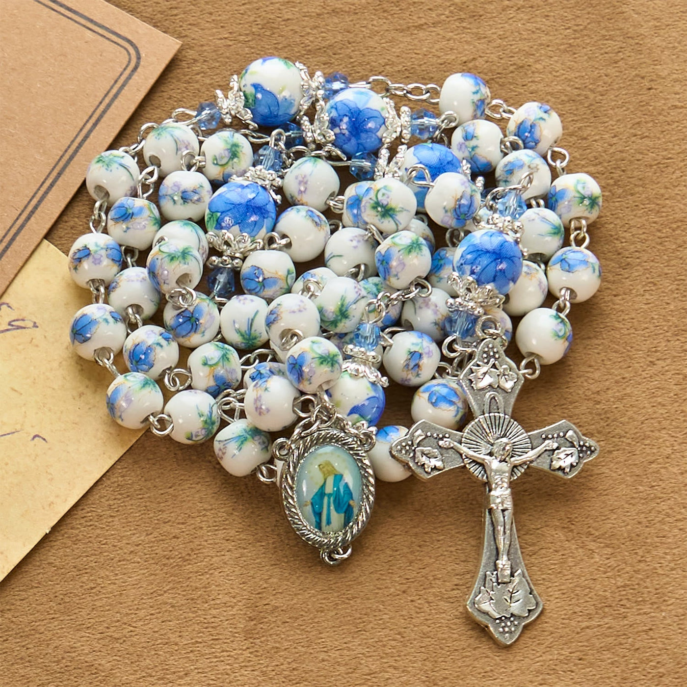 Christianartworkshop Handmade Floral Lily of the Vally Beads Rosary: Divine Peace Gem