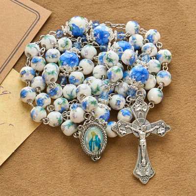 Christianartworkshop Handmade Floral Lily of the Vally Beads Rosary: Divine Peace Gem