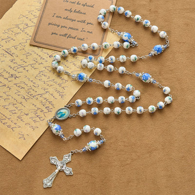 Christianartworkshop Handmade Floral Lily of the Vally Beads Rosary: Divine Peace Gem