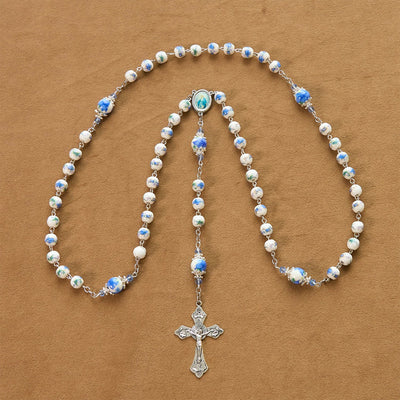 Christianartworkshop Handmade Floral Lily of the Vally Beads Rosary: Divine Peace Gem